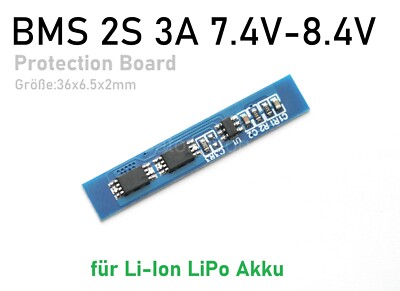BMS 2S 3A Li-Ion LiPo Battery 18650 Charger Protection Board 7.4V 8.4V Platine