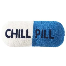 Mainstays 20" x 8" Chill Pill Decorative Pillow, Vanilla and Cobalt Blue