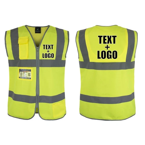Pack of 10 Custom Hi-Vis Safety Vests – Full-Color Personalized Print image 2