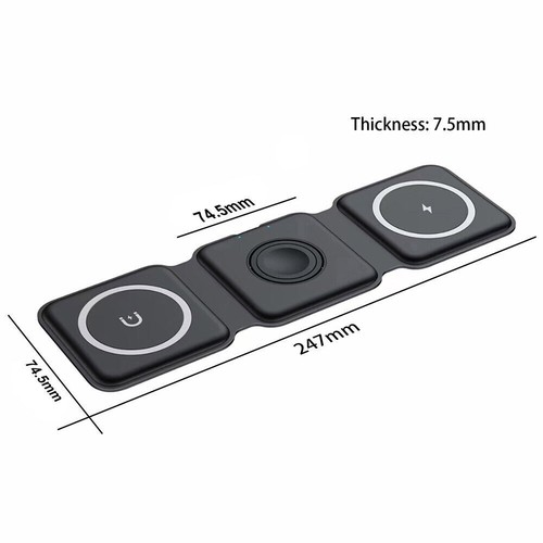 3 in1 Magnetic Wireless Charger Stand Sensitive For Apple Watches iPhone 14 Max - Picture 4 of 19