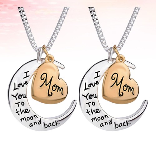 2PCS Mothers Day Gift Mom Letter Charm Family Necklace - Picture 4 of 11