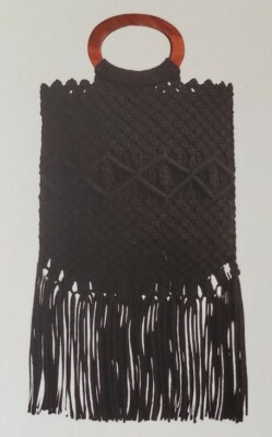 Danielle Nicole Black Macrame Handbag