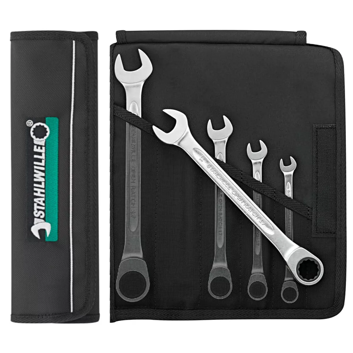 Stahlwille 5pc Metric Open Ring Reversible Ratchet Combination Spanner Set 17F 5