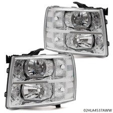 Fit For 07-14 Chevy Silverado Chrome Housing Corner Headlight Replacement Lamp Fit For 07-14 Chevy Silverado Chrome Housing Corner Headlight Replacement Lamp