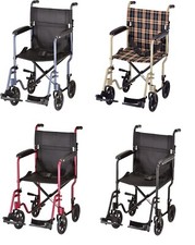 Nova 19 inch Lightweight Folding Transport Chair Wheelchair NEW