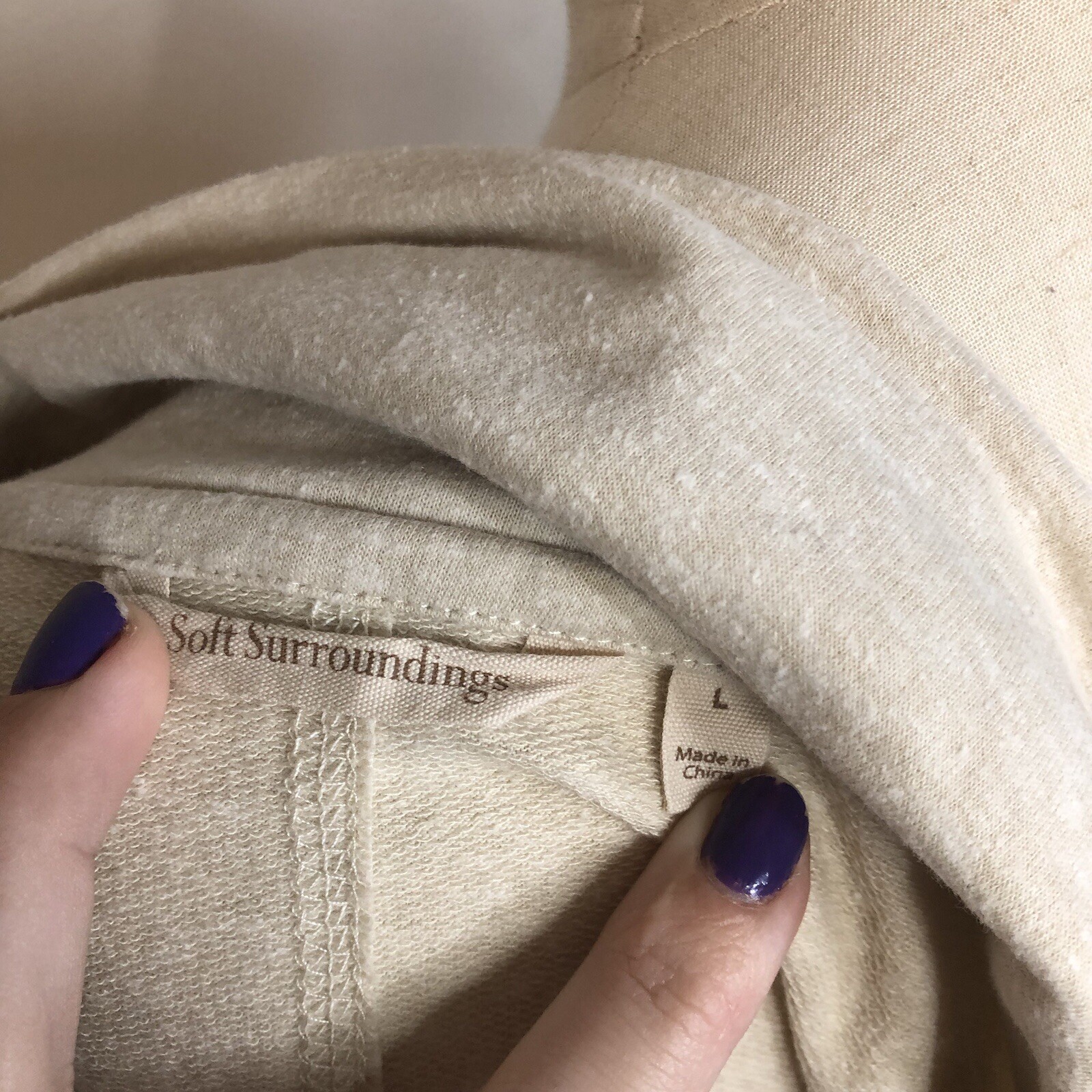 Soft Surrounding Women’s Large Beige Button Pull … - image 5