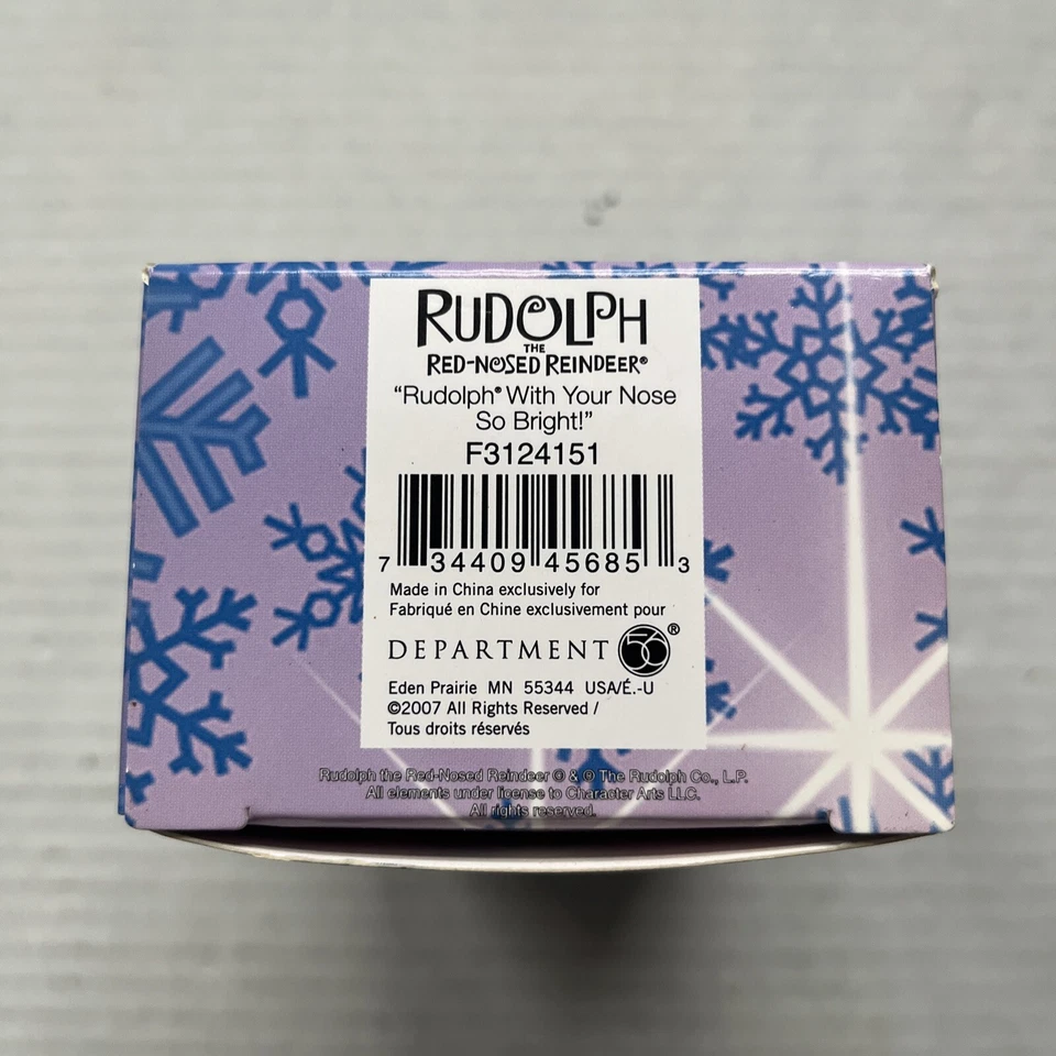 Ornamento de Natal Dept 56 Rudolph nariz vermelho renas com nariz tão brilhante Y2K novo - Imagem 3 de 4