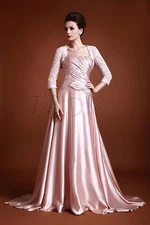 Draped A-Line Strapless Floor-Length Luba's Mother of the Bride Dress + Jacket