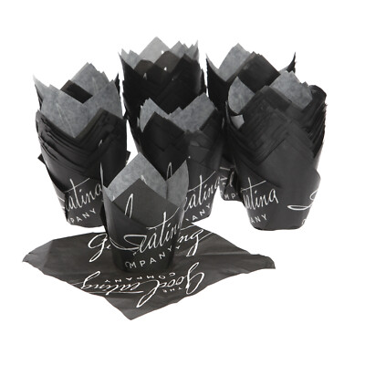 Schwarze Tulpe Muffin Wraps Etuis professionell gefettet einfach abziehen Papierstil 