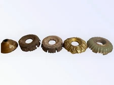 Lot Of 5 Antique Brass & Iron Chandelier Light Fixture Socket Bobeche Lamp Parts