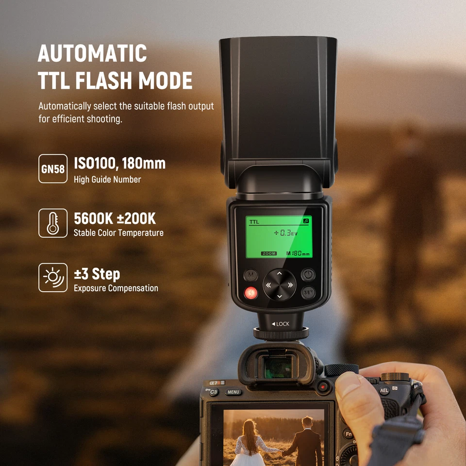 NEEWER NW635II-S TTL Camera Flash Speedlite with Soft Diffuser for Sony A9 II A9 - Image 2 of 4