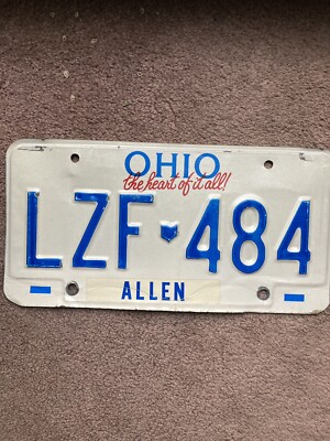 1990s Ohio License Plate - LZF 484 - Nice | eBay