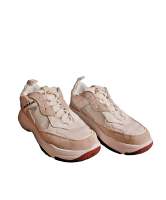 Calvin Klein Jeans Men's Marvin Sneakers White Tan Leather Athletic Shoes Sz 10