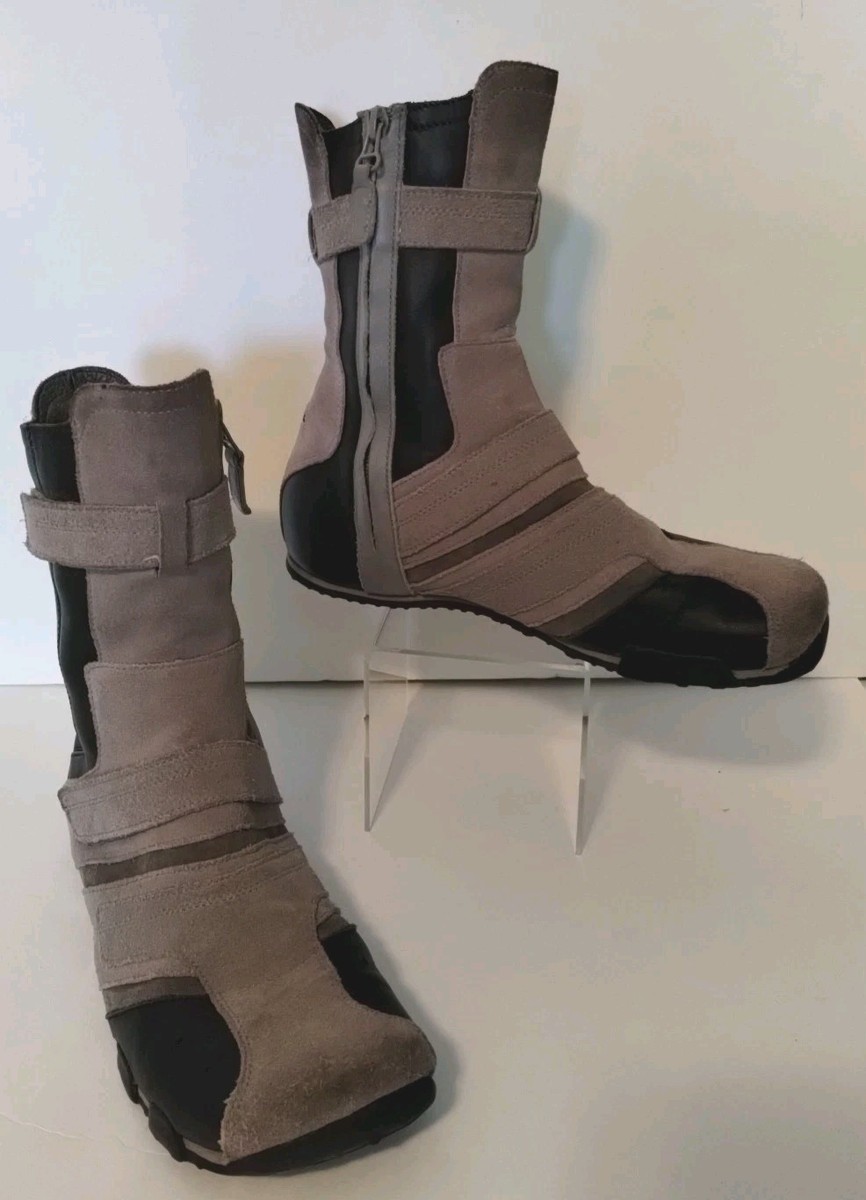 靴 vintage desel archive lether boots 27.5 Vintage Diesel Black Brown Lace Up Zip Leather Ankle Boots