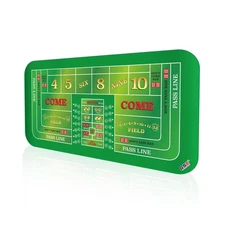 GSE Games & Sports Expert 70" x 35" Casino Craps Tabletop Layout Mat with Car...