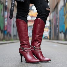 Women 2PCS Silver Metal Boot Chain Shoe Anklet SET Wave Pewter Skull Charm Goth