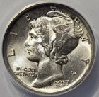 1917-D Mercury Dime - 10c - ANACS MS62FSB Semi-Key Date