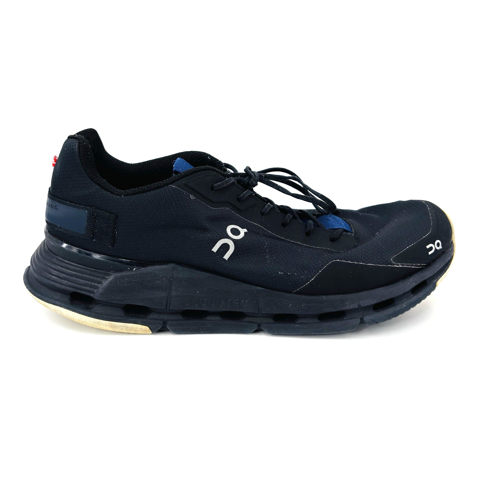 Mens 8 On Cloud Cloudnova CloudTec Black Blue Run… - image 1