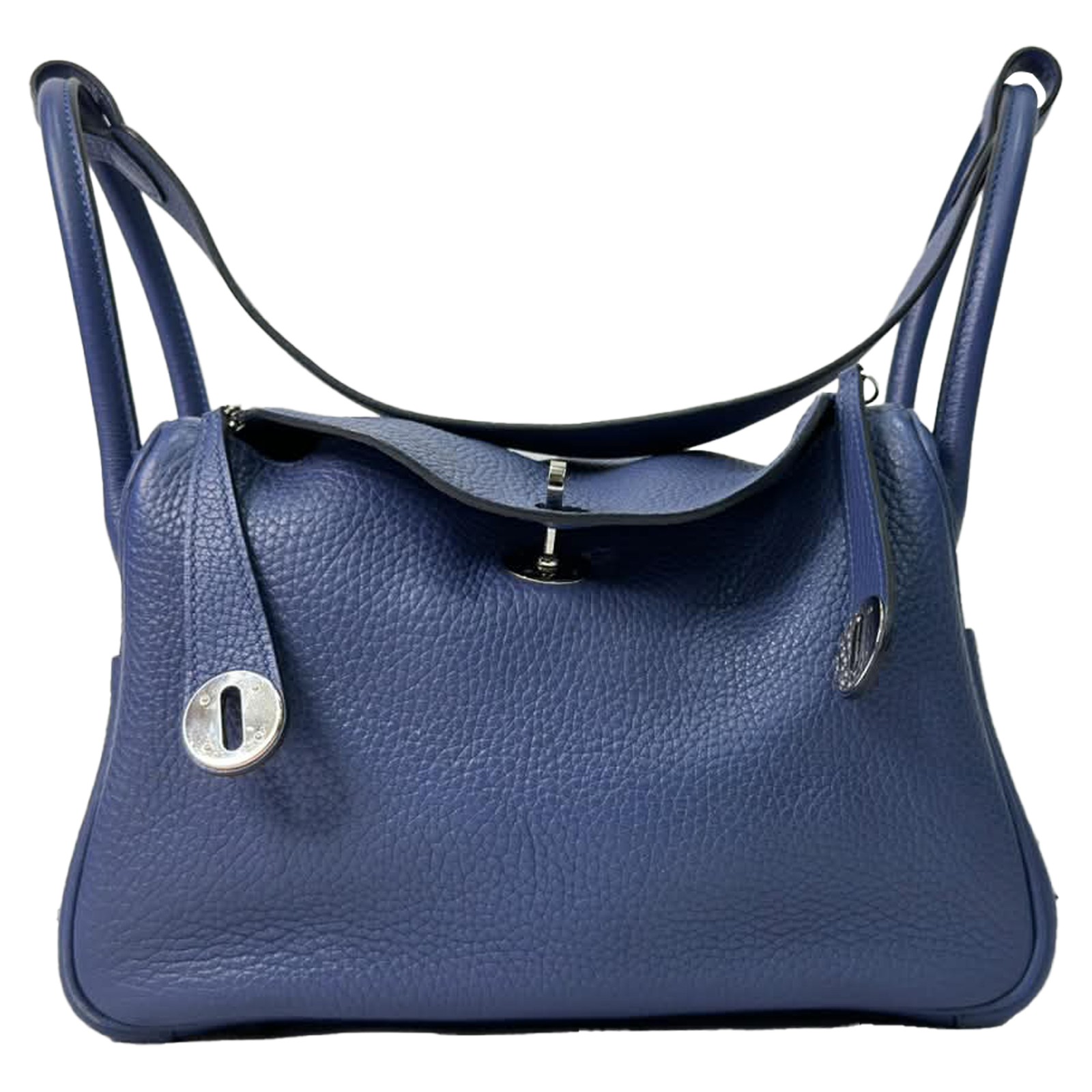 Hermès Lindy 26 Shoulder Bag In Navy  Leather Women Blue One Size