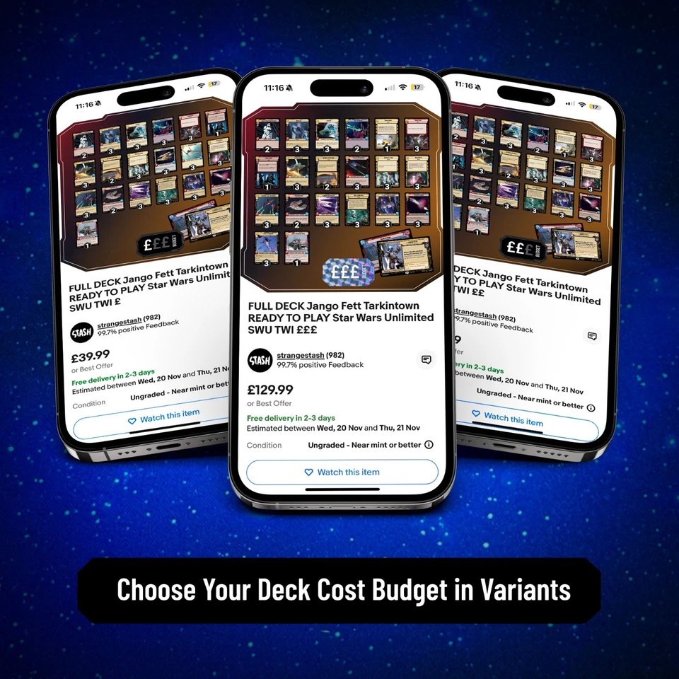 FULL DECK Han Solo Never Tell Me The Odds Tarkintown Red Pilot Leader SWU DECKS - Image 2 of 3