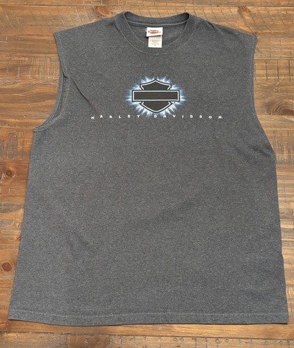 Harley Davidson Central Texas Round Rock Sleeveless Shirt Mens XL Gray