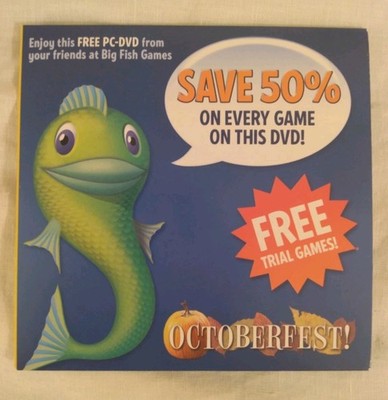 Big Fish PC Trial Games 2008 Octoberfest CD Rom Over 60 Games