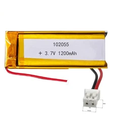 2Pcs 3.7V 1200Mah 102055 Li-Polymer Li Battery Jst-Ph 2Pin 2.0 For ELECTRIC TOYS