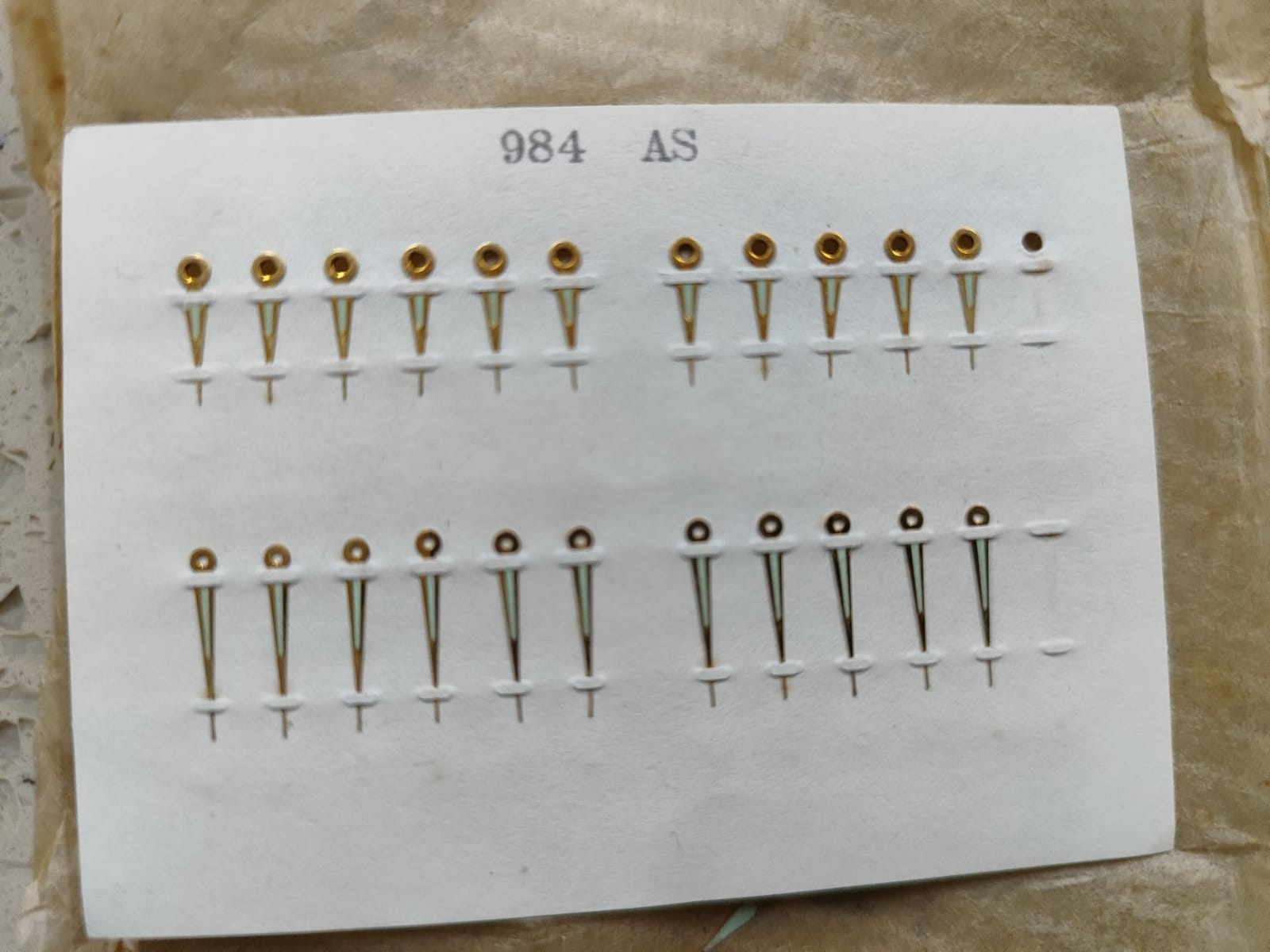 Vintage AS 984 Wind  Movement Part Lot Set hands Gold Swiss Original NOS