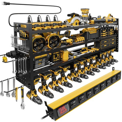 #ad Heavy Duty Power Tool Organizer Wall Mount 8 Outlet Charging Station amp; Drill H $179.99