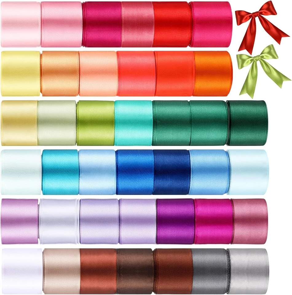 40 Rolls Colorful Satin Ribbons - DIY Crafts, Gift Wrapping - Image 3 of 4