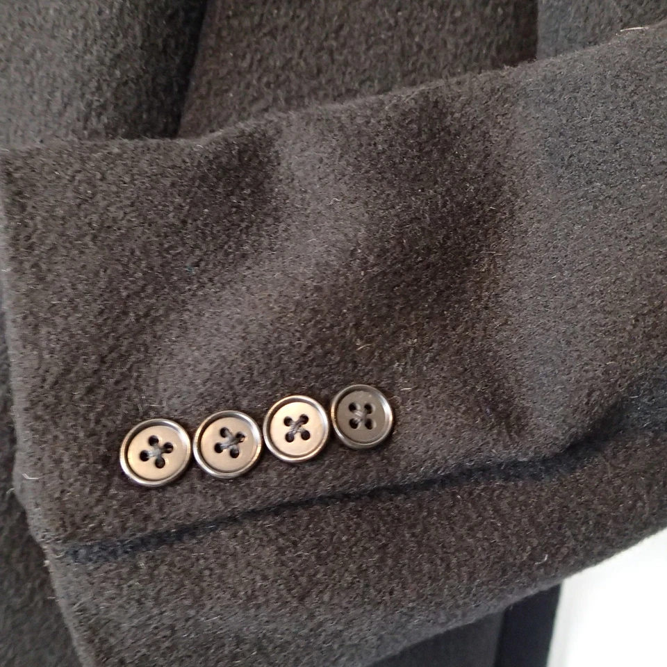 Mens Neiman Marcus Cashmere Overcoat black 42/44 jacket winter fall double breas - Image 3 of 4