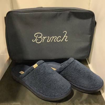 Brunch Slippers Essential Terry Navy Blue Womans W9 Men s M8 EUR41 New With Bag