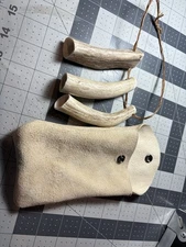 (3) Black Powder Measure Deer Antler & Deer Hide Pouch muzzleloader, Steel Shot