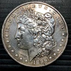 USA. 1896 “MORGAN DOLLAR”. SILVER 900, WEIGHT 26.7 GRAMS. SCARCE.