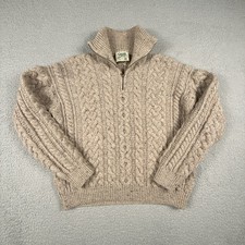 VTG Carraig Donn Sweater Women Medium Aran Wool Fisherman Cable Chunky Knit READ