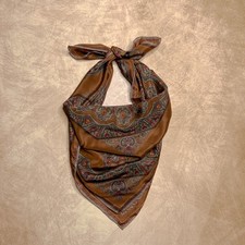 Vintage 90s Liz Claiborne Paisley Scarf Multicolor Earthy Boho Retro Hippie