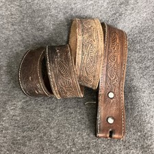 VTG Hand Tooled Western Belt Men  s 38 Wide Brown Leather Cowboy USA Made ISSUES