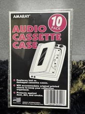 NEW AMARAY Empty AUDIO CASSETTE TAPE Cases. Pack Of 10.