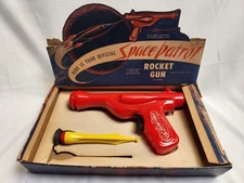 Vintage and RARE 1951 Space Patrol Rocket Gun in Box Complete with Missile WORKS