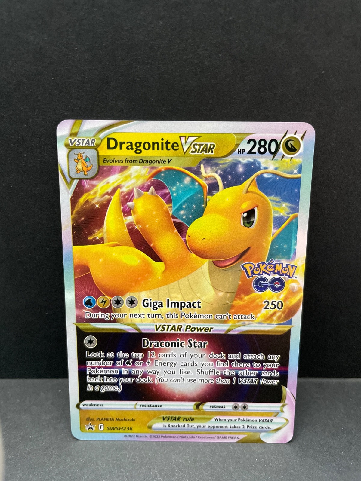 Dragonite Vstar SWSH236 Black Star Promo Pokemon Go Holo Pokemon Card - NM