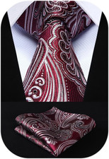 Ties for Men Paisley Tie and Pocket Square Woven Classic Floral Mens Ties Handke