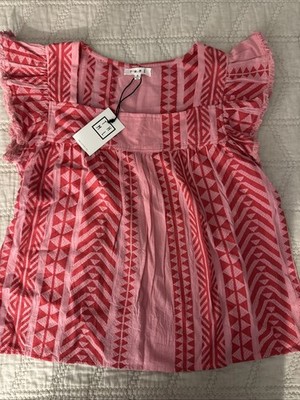 THML Anthropology Women's Cap Sleeve Ruffled Neck Top Size M NWT