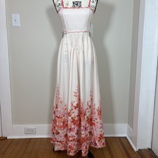Taylor Swift Date Night Floral Print Lace Up Back Cut Out Maxi Dress S Commense