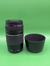 CANON EF 75-300mm 1:4-5.6 III 1.5m/4.9ft 58mm AF MF Camera Lens w/ ET-60 Hood
