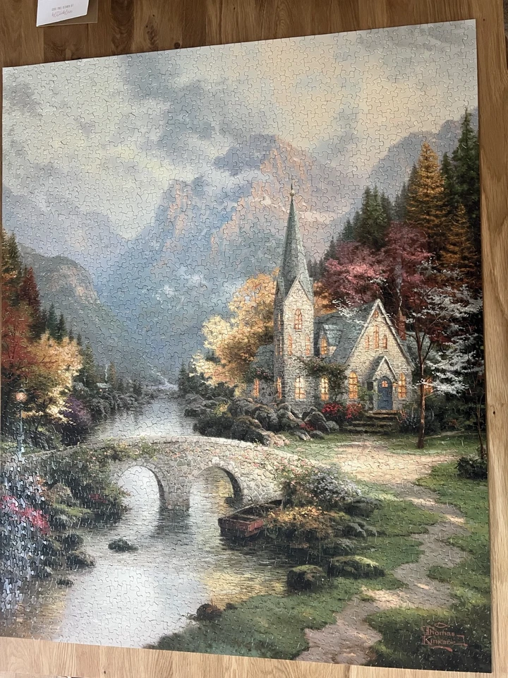 Thomas Kinkade Puzzle aus den USA "Mountain Chapel" 2000 Teile - Bild 2 von 3