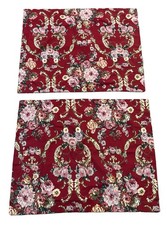 Vintage Ralph Lauren Danielle Floral Red Set Of 2 Standard Shams USA Made