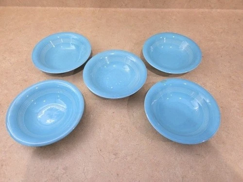 5 Homer Laughlin Fiesta  Harlequin Turquoise Blue Fruit Bowl