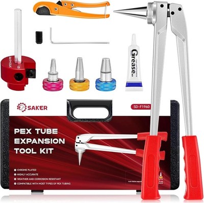 Saker PEX Tube Expansion Tool Kit - Saker PVC Pipe Reamer, PVC Fitting Saver wit