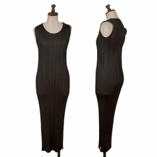  Used PLEATS PLEASE Sleeveless Maxi Dress Black 1 Ladies 
