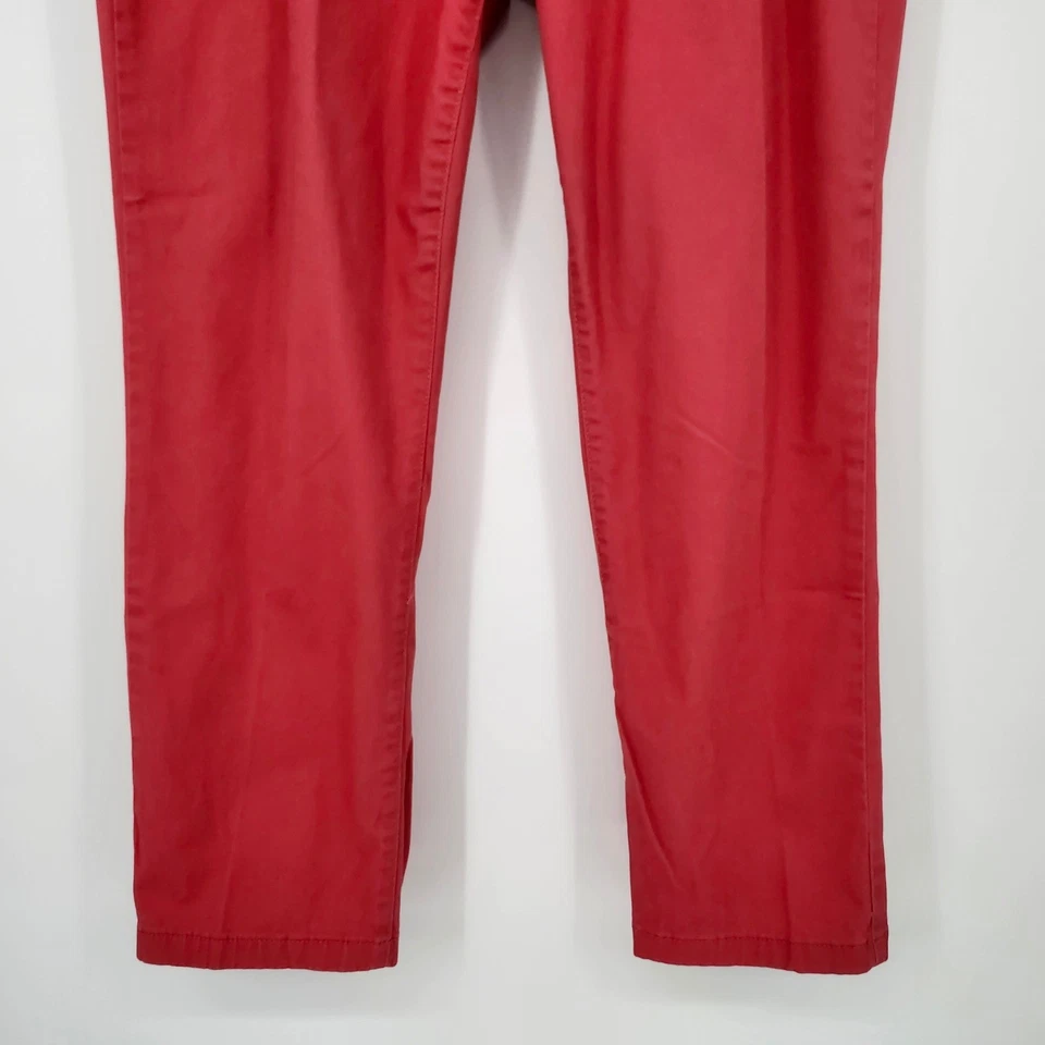 Red Coral Womens Girlfriend Chino Pant Size 14 Nantucket Coastal Beachy Resort - Image 3 of 4
